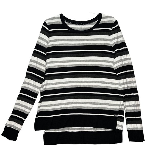 Marc New York Top Womens XL Black White Gray Long Sleeve Crew Neck Pullover Swea - Picture 2 of 10